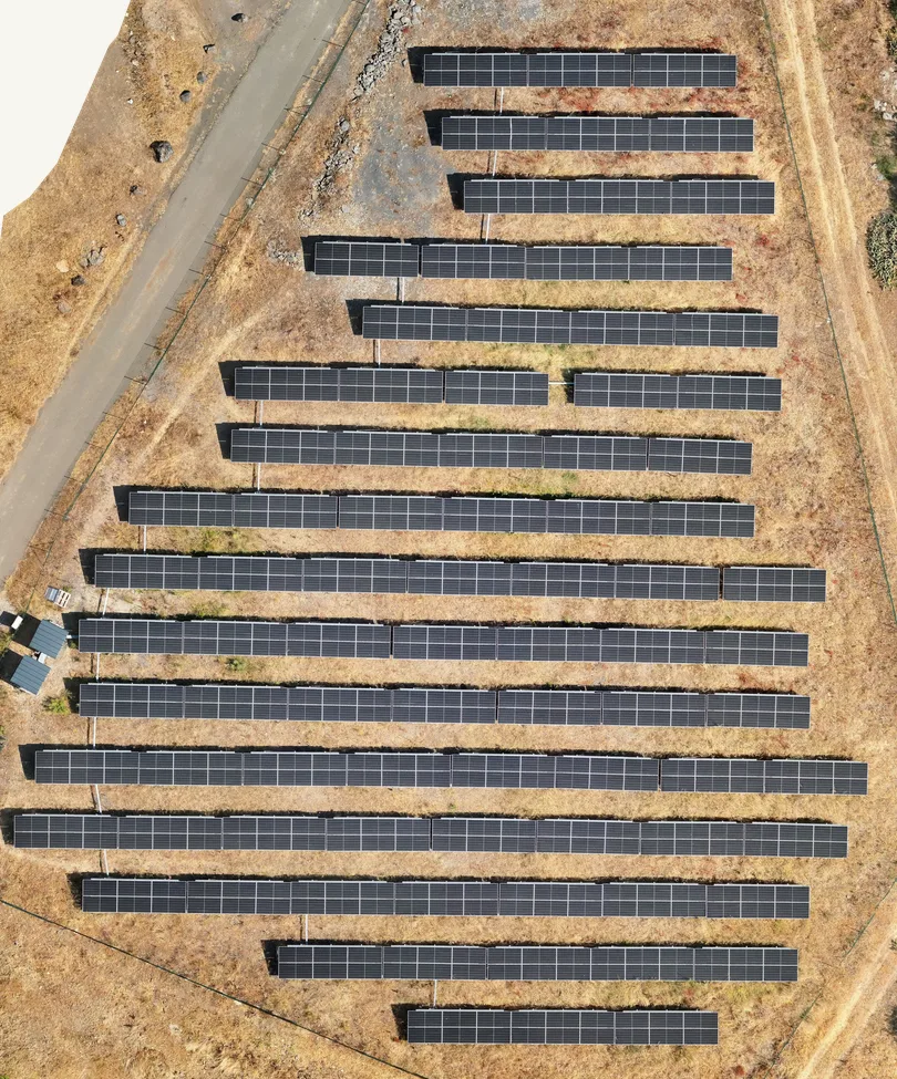 Orthophoto de la centrale solaire assemblée à partir des photos du drone